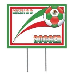 Soccer Party Plastic Yard Sign - Mexico
