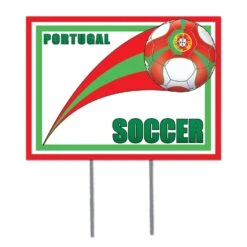 Soccer Party Plastic Yard Sign - Portugal