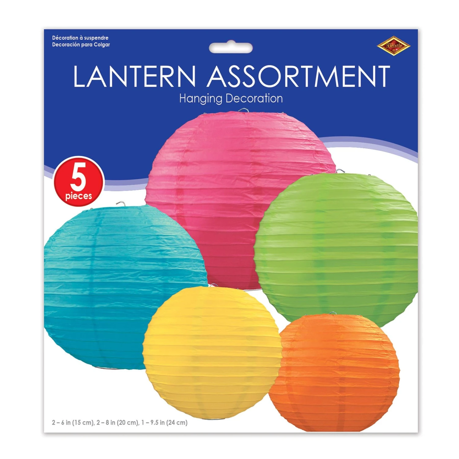 Party Paper Lantern Assortment (5 Per Package) 2 Party Paper Lantern Assortment (5 Per Package) - Image 2