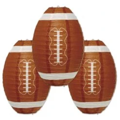 Football Party Paper Lanterns (3 Per Package)
