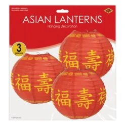 Asian Party Paper Lanterns (3 Per Package) -Bulk Party Supplies Shop 54562 i3