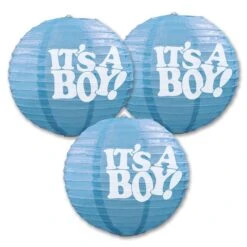 It's A Boy! Paper Lanterns (3 Per Package)