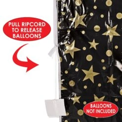 New Year's Eve Plastic Balloon Bag - Black & Gold - Bag Only -Bulk Party Supplies Shop 54612 BKGD i6