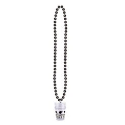Graduation Party Bead Necklaces With Grad Glass - Black