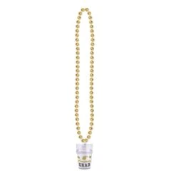 Bead Necklace With Grad Graduation Party Glass - Gold