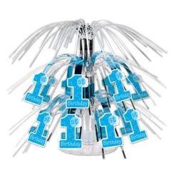 1st Birthday Party Mini Cascade Centerpiece - Light Blue