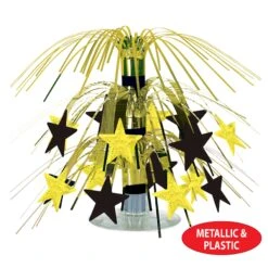New Year's Eve Star Mini Cascade Centerpiece - Black & Gold -Bulk Party Supplies Shop 54669 BKGD i4
