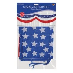 5 Ft. - Stars & Stripes Fabric Party Bunting 8 5 Ft. - Stars & Stripes Fabric Party Bunting -Bulk Party Supplies Shop 54684 RWB i3