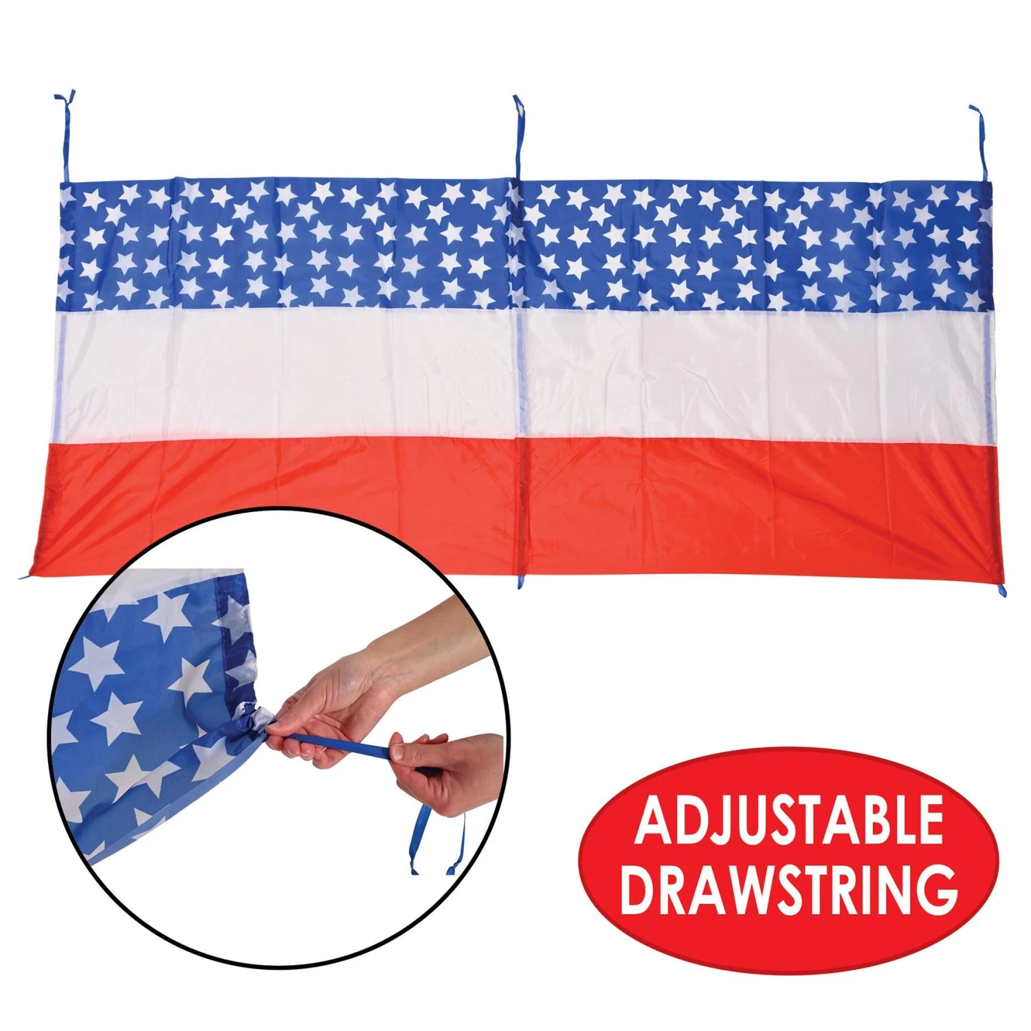 5 Ft. - Stars & Stripes Fabric Party Bunting 5 5 Ft. - Stars & Stripes Fabric Party Bunting - Image 5