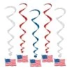 American Flag Party Whirls (5 Per Package) -Bulk Party Supplies Shop 54685