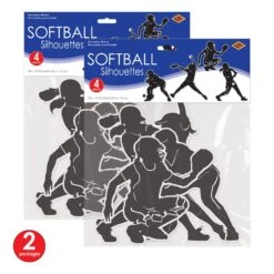 Softball Party Silhouettes (4 Per Package) -Bulk Party Supplies Shop 54761 i3 1