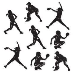 Softball Party Silhouettes (4 Per Package) -Bulk Party Supplies Shop 54761 i7