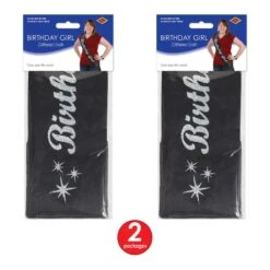 Glittered Birthday Party Girl Satin Sash -Bulk Party Supplies Shop 54788 i3 1