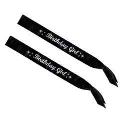 Glittered Birthday Party Girl Satin Sash -Bulk Party Supplies Shop 54788 i7