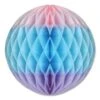 Tri-Color Tissue Ball Decoration - Pink - Light Blue - Lavender