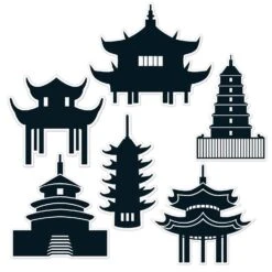 Pagoda Party Silhouettes (6 Per Package)