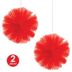 Party Red Tulle Balls (2 Per Package) 8 Party Red Tulle Balls (2 Per Package) -Bulk Party Supplies Shop 54940 R i4