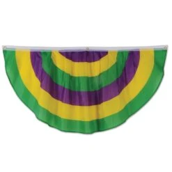 4 Ft- Mardi Gras Fabric Bunting (1 Bunting Per Package)