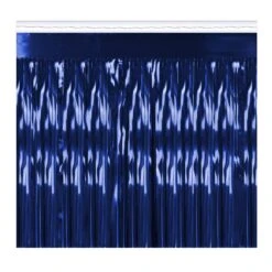 1-Ply Metallic Party Fringe Drape - Blue
