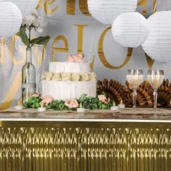 1-Ply Metallic Party Fringe Drape - Gold -Bulk Party Supplies Shop 55038 GD i2