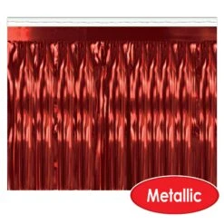 1-Ply Metallic Party Fringe Drape - Red -Bulk Party Supplies Shop 55038 R i4