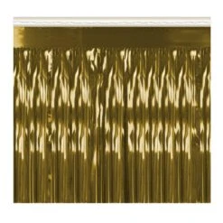 Packaged 1-Ply Metallic Party Fringe Drape - Gold