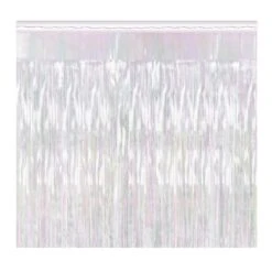 Packaged 1-Ply Metallic Party Fringe Drape - Opalescent