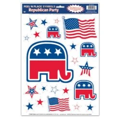 Republican Peel 'N Place Clings (22 Per Package)
