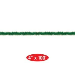 100 Ft Christmas Green Tinsel Garland Decoration -Bulk Party Supplies Shop 55281 G i5