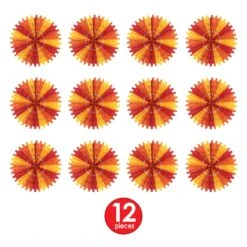 Thanksgiving Tissue Fan - Golden-yellow - Orange - Red -Bulk Party Supplies Shop 55293 GOR i4 1