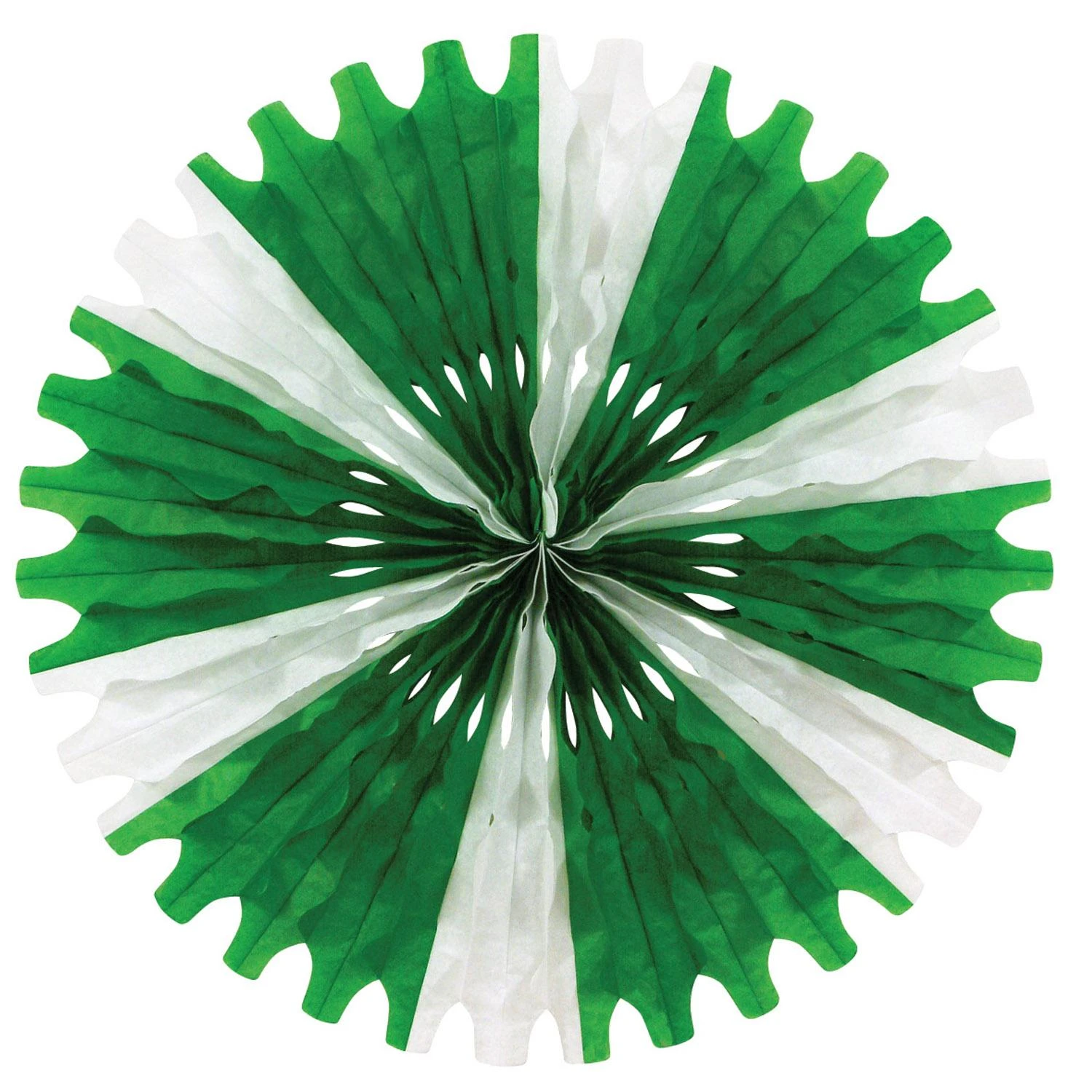St. Patrick's Day Tissue Fan - Green & White 1 St. Patrick's Day Tissue Fan - Green & White