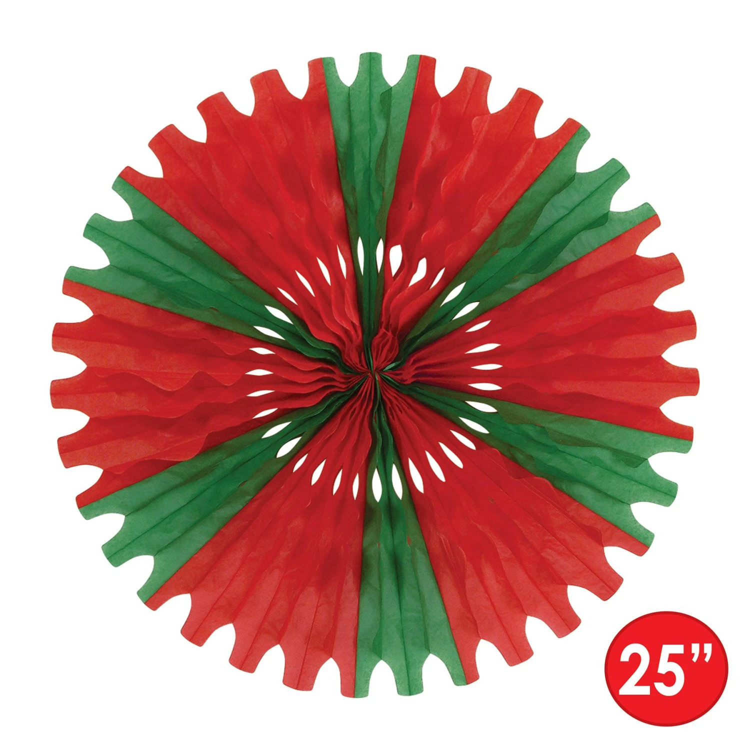 Christmas Tissue Fan - Red & Green 4 Christmas Tissue Fan - Red & Green - Image 4