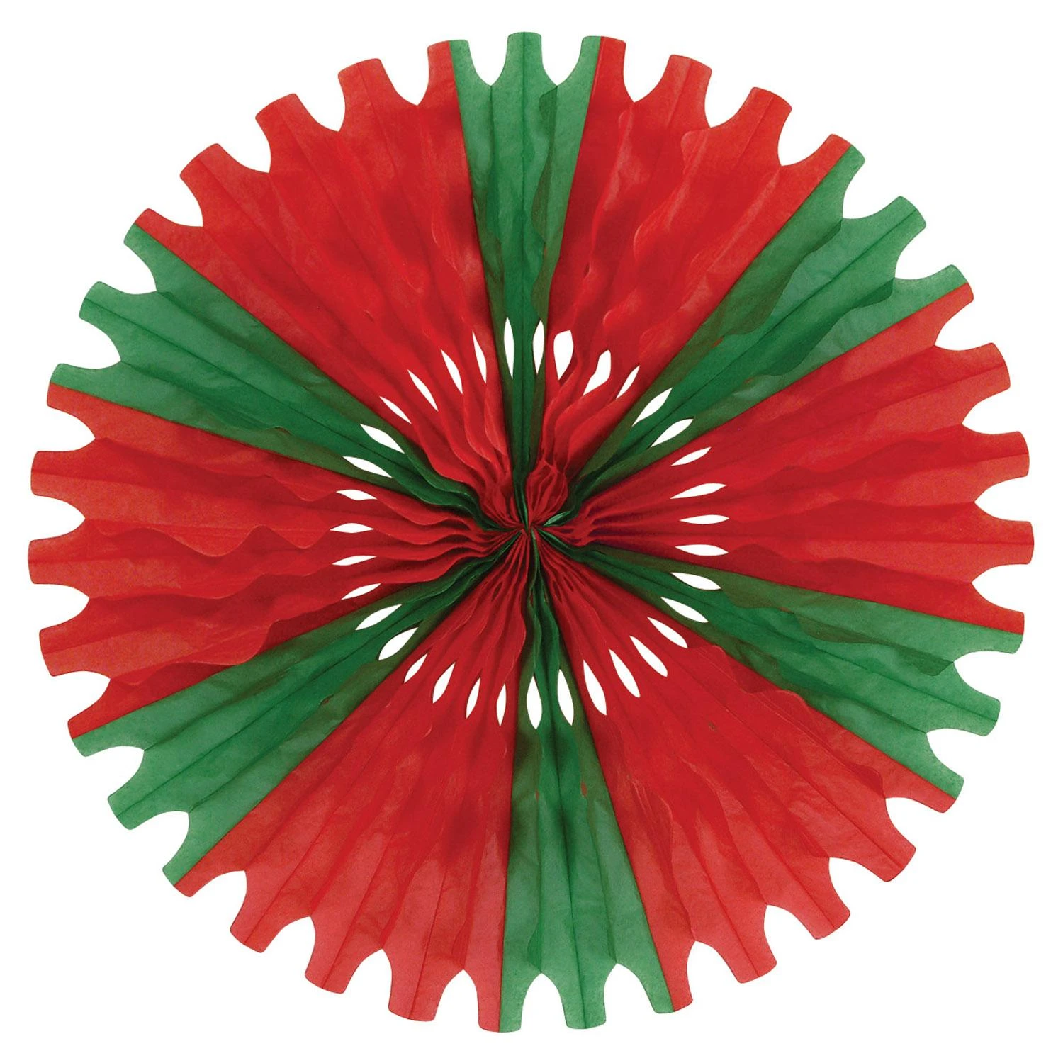 Christmas Tissue Fan - Red & Green 1 Christmas Tissue Fan - Red & Green