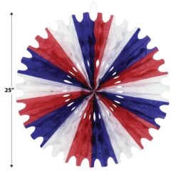 Tissue Party Fan - Red - White - Blue -Bulk Party Supplies Shop 55293 RWB i5