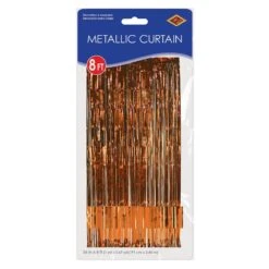 1-Ply Gleam 'N Party Curtain - Orange (6 Per Case) -Bulk Party Supplies Shop 55410 O i3