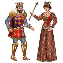 Jointed Medieval Royal King & Queen Decorations (12 Per Case Case)