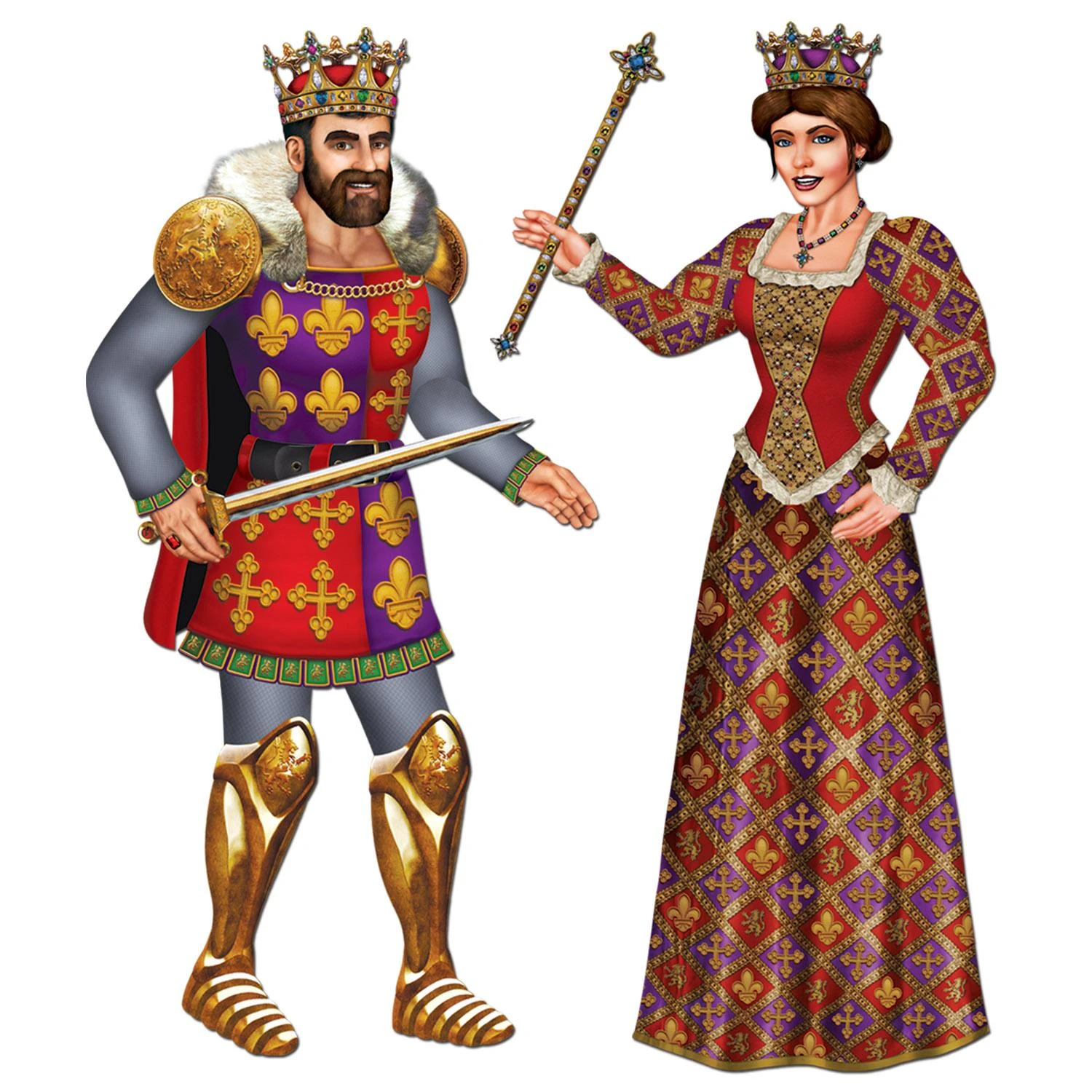 Jointed Medieval Royal King & Queen Decorations (12 Per Case Case) 1 Jointed Medieval Royal King & Queen Decorations (12 Per Case Case)