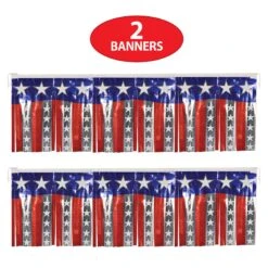 Metallic Stars & Stripes Party Fringe Banner -Bulk Party Supplies Shop 55500 i7 1