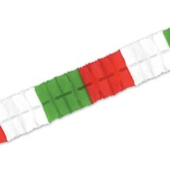 Fiesta Leaf Garland - Red - White - Green