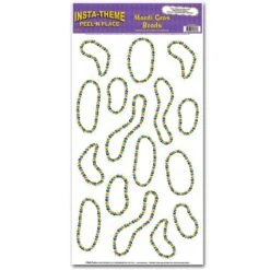 Mardi Gras Bead Necklaces Peel 'N Place Clings (16 Per Package)