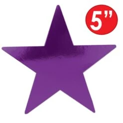 9" Foil Party Star Cutout- Purple -Bulk Party Supplies Shop 55838 PL i5