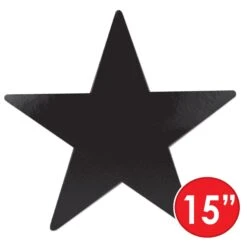 15 Inch Foil Star Party Cutout - Black -Bulk Party Supplies Shop 55840 BK i5