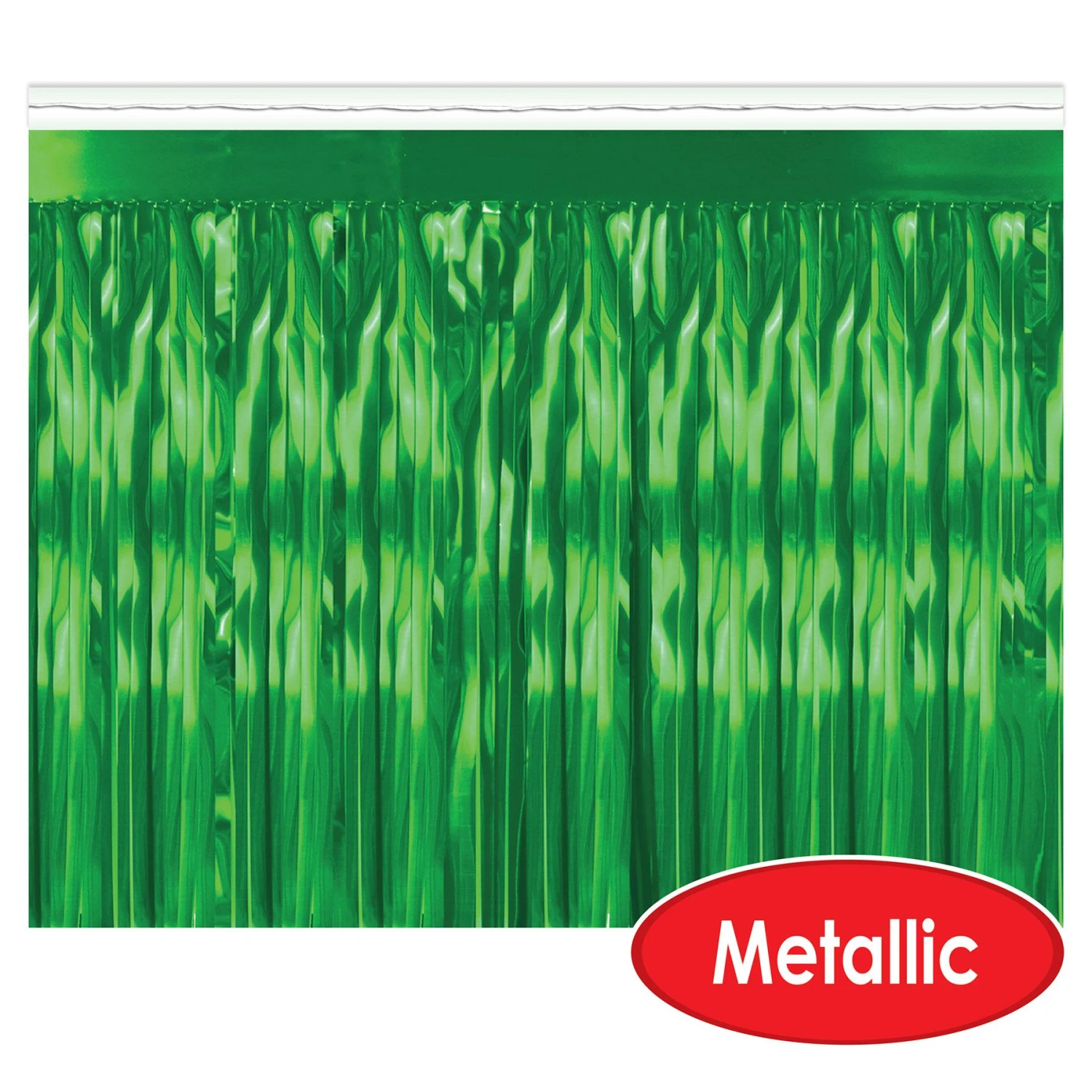2-Ply Party Metallic Fringe Drape - Green 4 2-Ply Party Metallic Fringe Drape - Green - Image 4