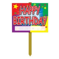Star Happy Birthday Party Yard Sign
