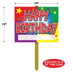 Star Happy Birthday Party Yard Sign -Bulk Party Supplies Shop 55911 i5