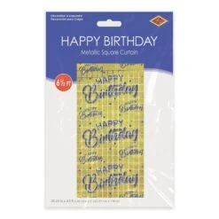 Happy Birthday Party Metallic Square Curtain (6 Packages) -Bulk Party Supplies Shop 56002 i3