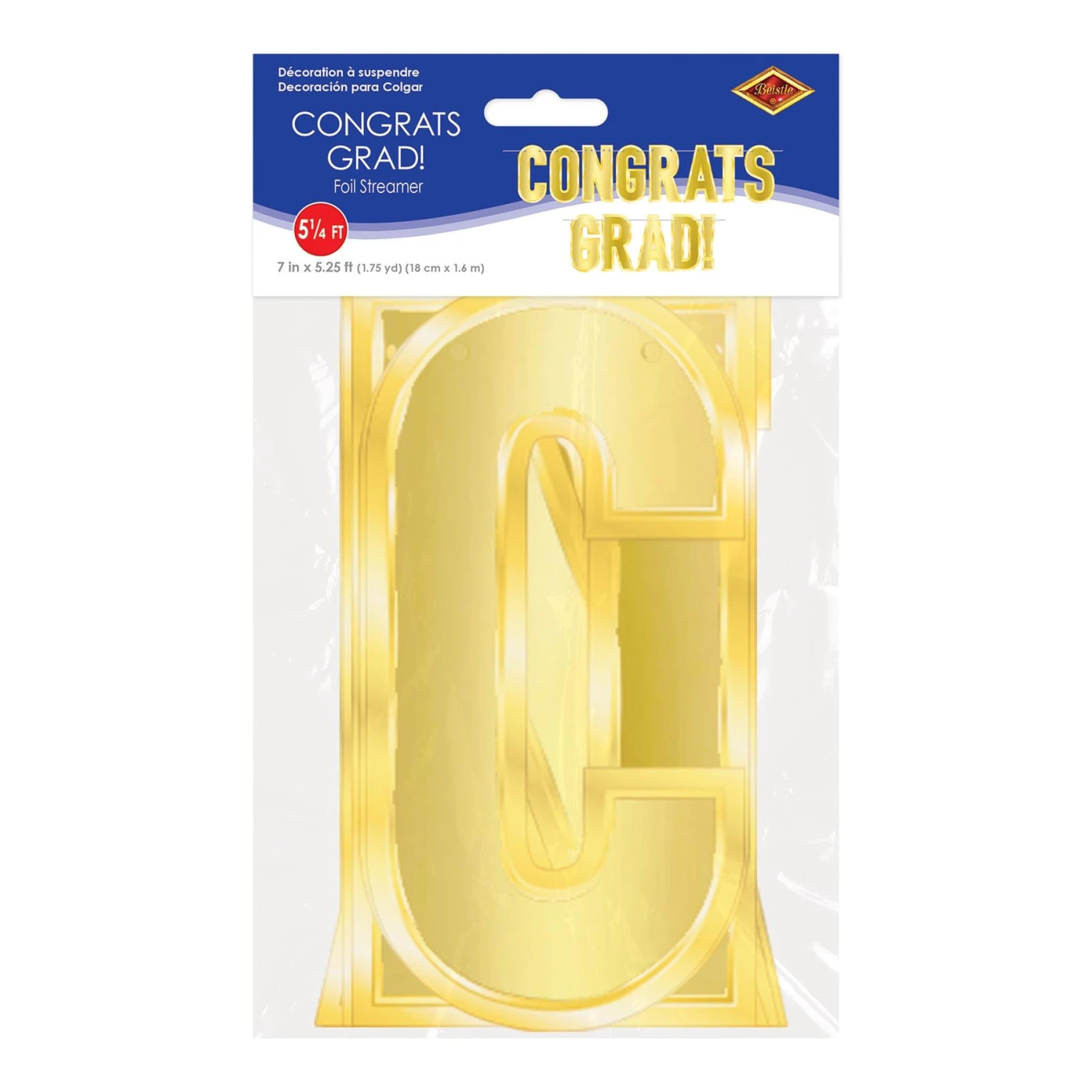 Foil Congrats Grad! Graduation Party Streamer 3 Foil Congrats Grad! Graduation Party Streamer - Image 3