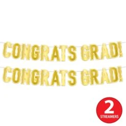 Foil Congrats Grad! Graduation Party Streamer 15 Foil Congrats Grad! Graduation Party Streamer -Bulk Party Supplies Shop 56004 GD i7 1