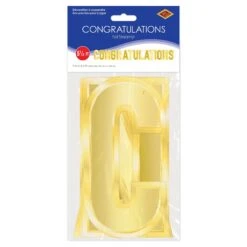 Foil "Congratulations" Party Streamer -Bulk Party Supplies Shop 56009 GD i3
