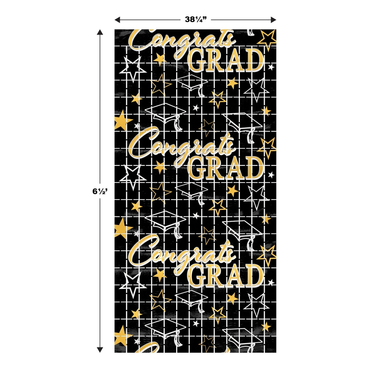 Congrats Grad Metallic Graduation Party Square Curtain (6 Packages) 6 Congrats Grad Metallic Graduation Party Square Curtain (6 Packages) - Image 6